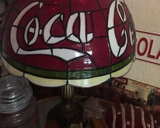 Tiffany Style Coca-Cola Lamp with Certificate Of Authenticity