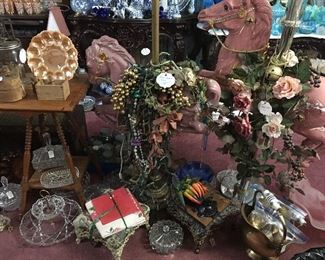 2 Carousel Horses & Lots Of Crystal