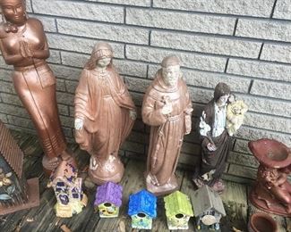 Vintage Mary Statue
Vintage   St Francis 
(3) Antique Water Well Pumps
