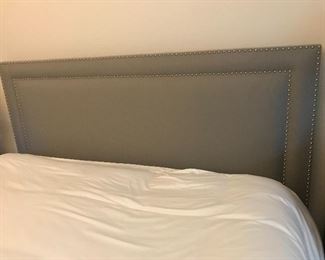 NEW Pottery barn king platform bed with nail heads/ mattress not incuded