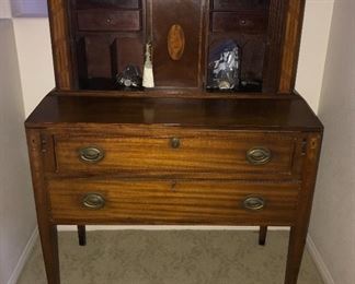 Circa 1840's tambour desk with bellflower inlay