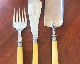 Fish servers and other antique silver pieces