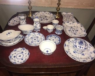 HUGE!!  collection of Royal Copenhagen ful and half lace dinner service.  Many serving pieces