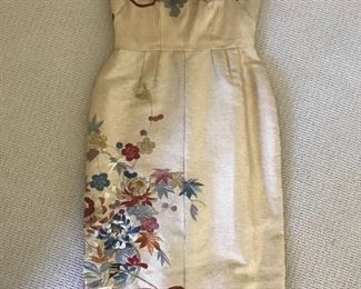 `1950's hand embroidery custom dress made in Hawaii