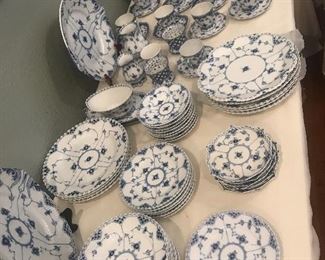 Over 180 piece set of Royal Copenhagen full and half lace.  All priced individually.