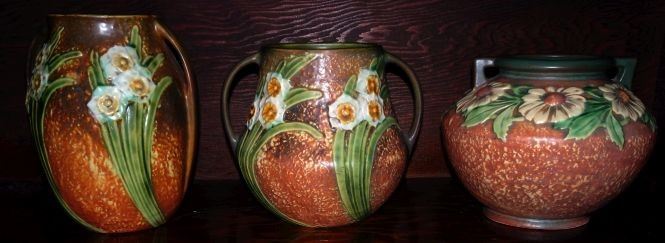 Roseville Pottery, "Jonquil" & "Dahlrose"