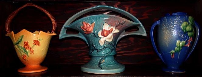 Roseville Pottery, "Bittersweet", "Magnolia", "Fuscia"