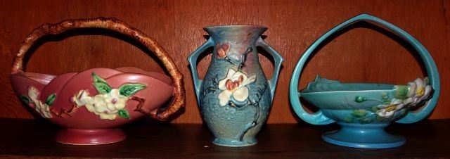 Roseville Pottery "Apple Blossom", "Magnolia", "Wild Rose"