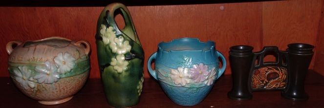 Roseville Pottery "Cosmos", "Dogwood", "Rosecraft Panel"