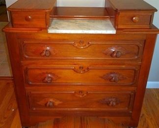 Walnut Dresser W/ Handkerchief Boxes 