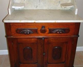 Walnut Marble Top Washstand