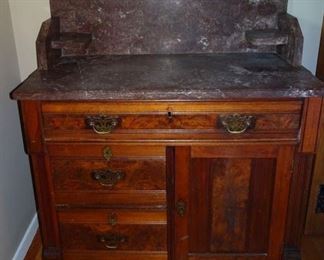 Walnut Marble Top Washstand