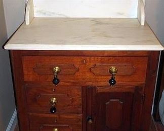 Walnut Marble Top Washstand