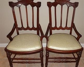 Set of 7 Walnut Hip Rest Chairs