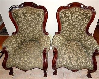 Matching Walnut Parlor Chairs