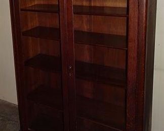 Oak Glass Door Bookcase