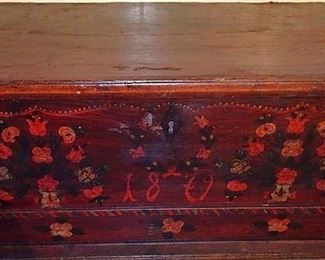 Early Dated Decorated Blanket Box