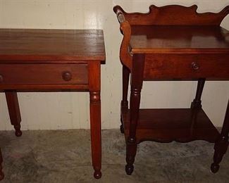 Walnut Washstand & One Drawer Stand Table