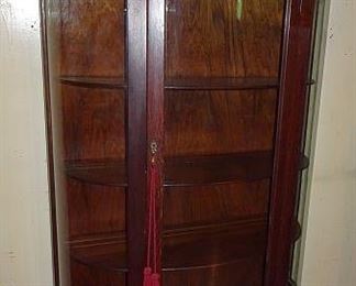 Oak Curved Glass China Cabinet