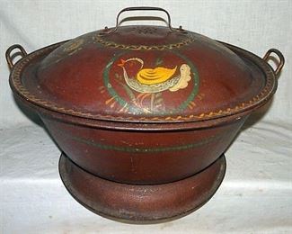 Decorated Early Toleware Bread Pan