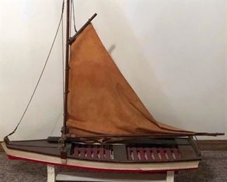 Large Folk Art Boat