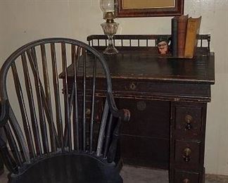 Lift Top Desk, Windsor Chair