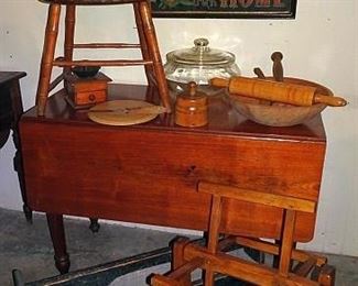 Period Drop Leaf Table, Country Primitives