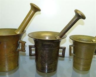 Period Brass Mortar & Pestles