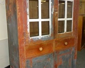 Early Cupboard In Old Paint