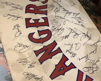 Autographed by the Texas rangers