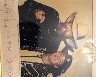 Autographed photo of Stevie Ray Vaughan and Charlie Daniels