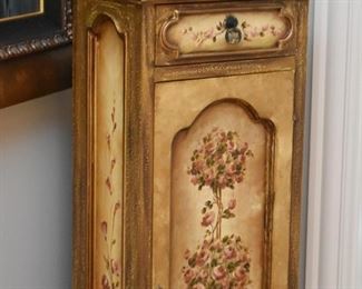 Painted Storage Cabinet with Topiary 
