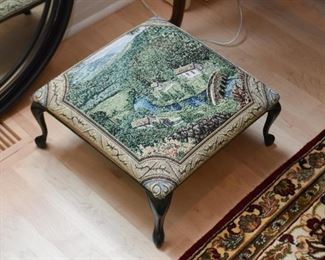 Footstool with Upholstered Top