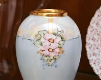 Vintage Hand Painted Porcelain Vase (Czechoslovakia) 