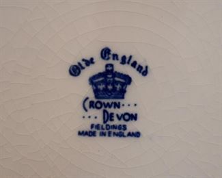 Blue Transferware Plate by Crown Devon (England)