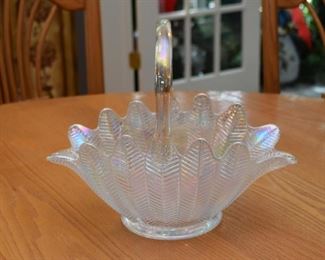 Luster Art Glass Basket / Centerpiece