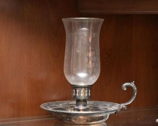 Hurricane Candle Holder with Etched Glass