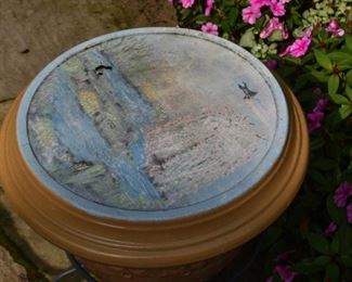 Garden Planters (This has been made into a side table with a decorative, painted top)