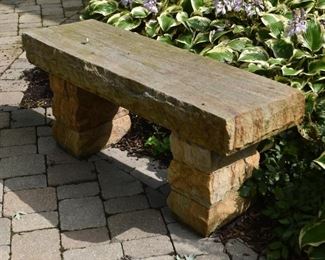 Heavy Stone Garden Bench