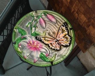 Small Side Table / Plant Stand with Butterfly