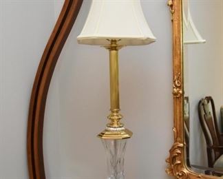 Pair of Brass & Crystal Table Lamps