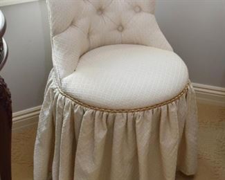 Skirted Vanity Chair with Tufted Back