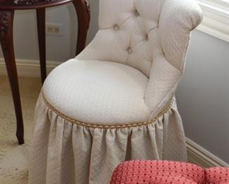 Skirted Vanity Chair with Tufted Back