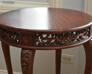 Carved Wood Accent Table