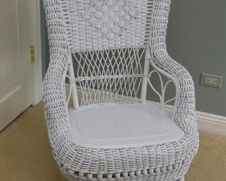 White Wicker Rocking Chair / Rocker