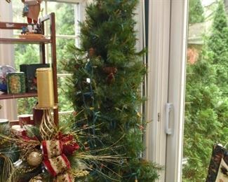 Christmas Decor - Narrow Lighted Christmas Tree 
