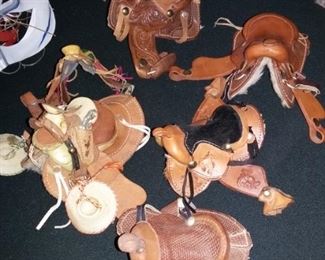 Salesman Samples leather Saddles