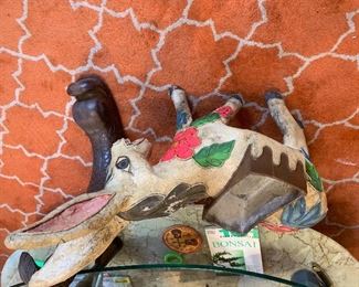 1967 Paper Mache Mexican Donkey, Herman Miller Chair,
