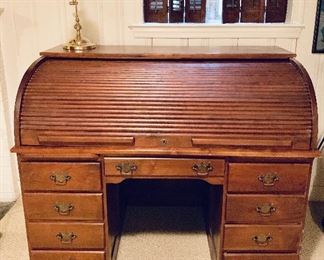 Vintage roll top oak desk