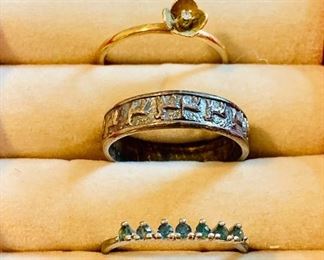 Silver, gold and fashion rings